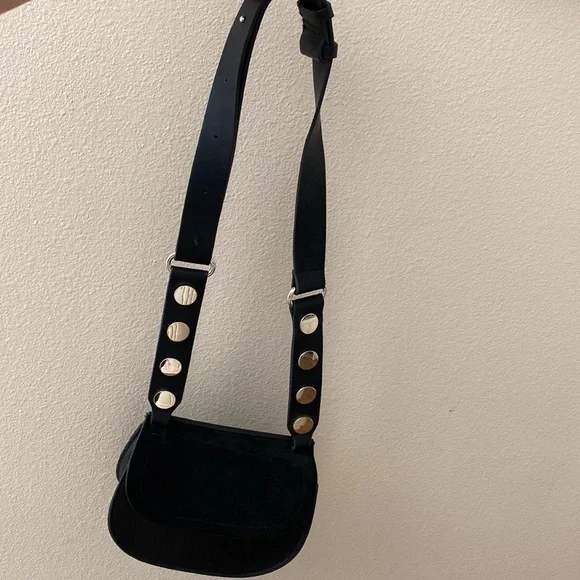 French Connection Saddlebag Black Leather - Picture 12 of 14